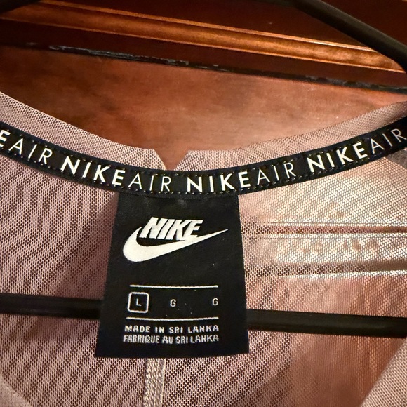 Nike Women's Sheer Long Sleeve Top - Gray and Pink - Picture 3 of 5